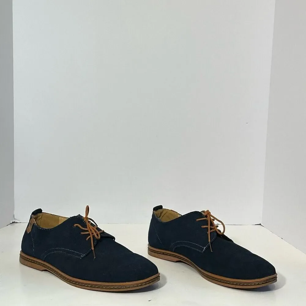 Kunsto Men’s Blue Suede Oford Shoes | Men Size 12
